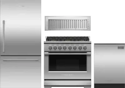 4 Piece Package Includes Refrigerator, Range, Hood And Dishwasher